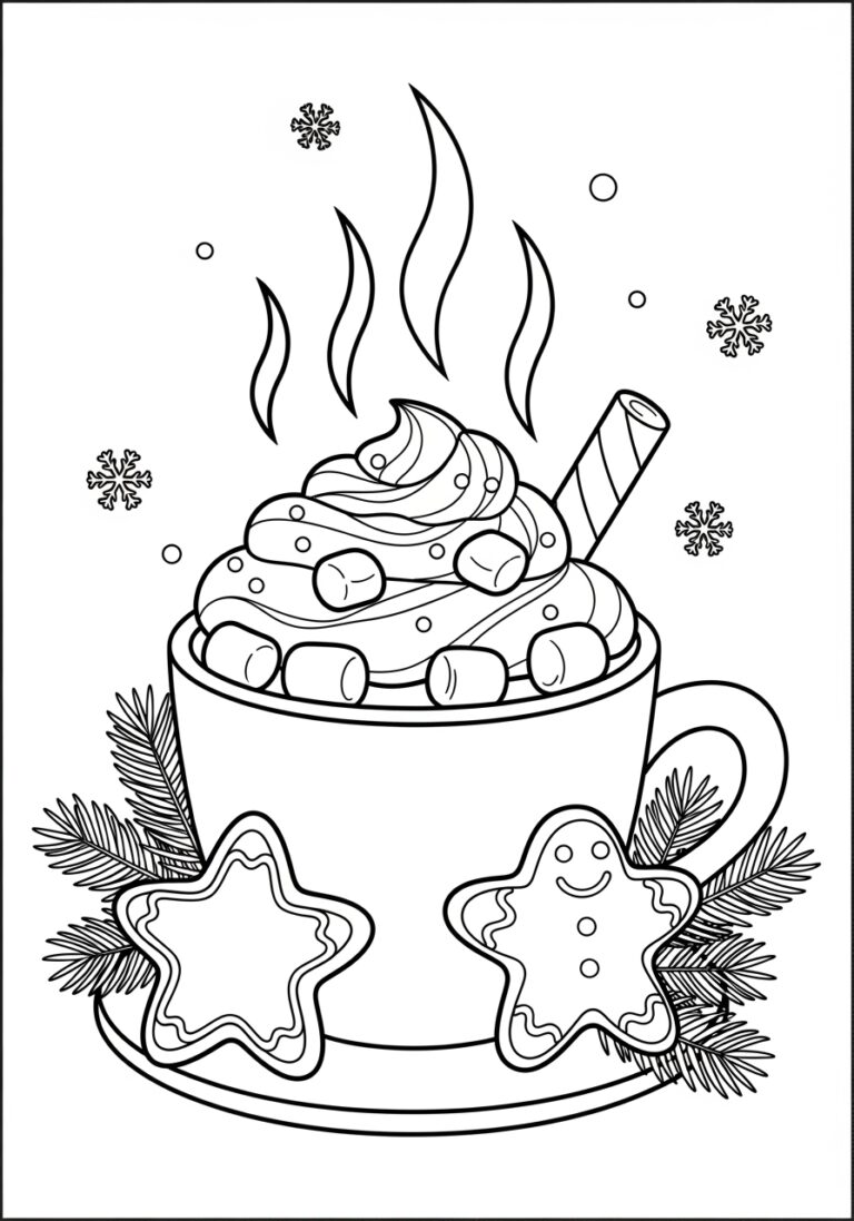 Hot Cocoa Coloring Page Hot Cocoa Coloring Page