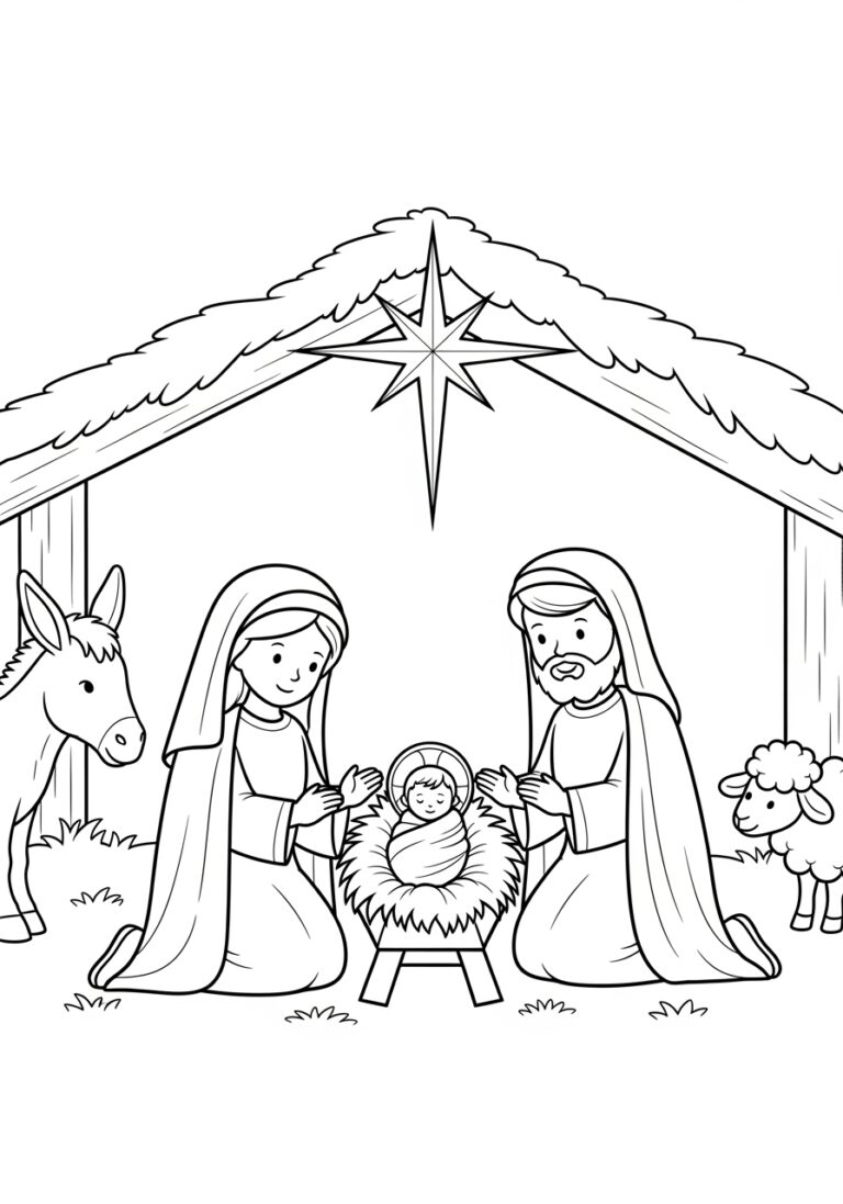 Religious Christmas Coloring Page for Preschoolers Religious Christmas Coloring Page for Preschoolers