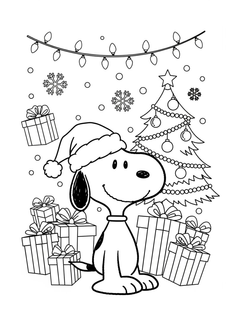 Christmas Snoopy Coloring Page Christmas Snoopy Coloring Page