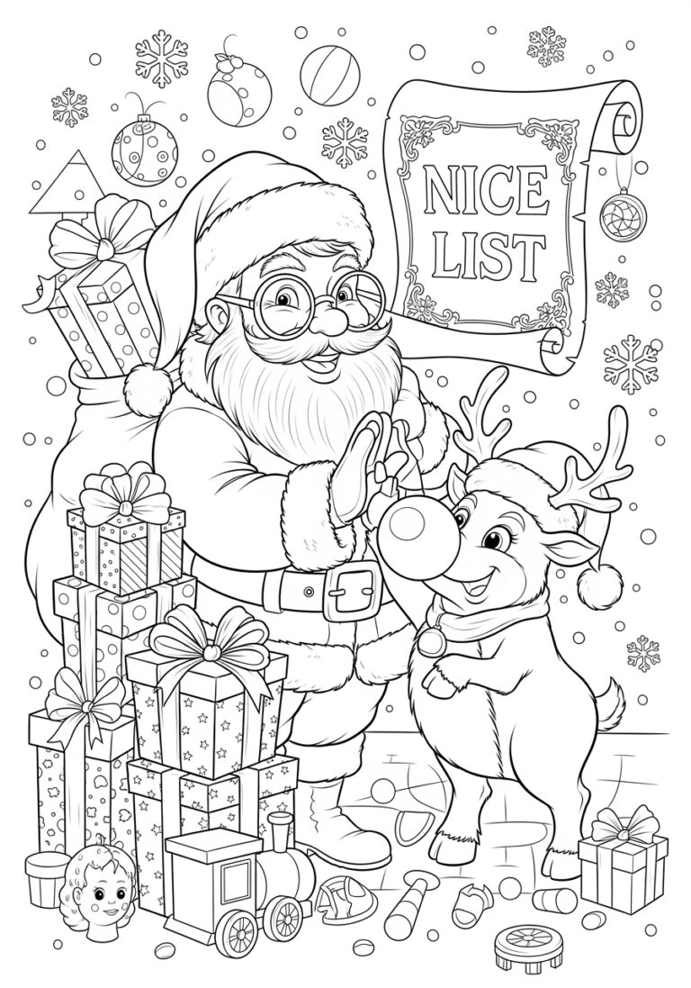 Funny Christmas Colouring Page