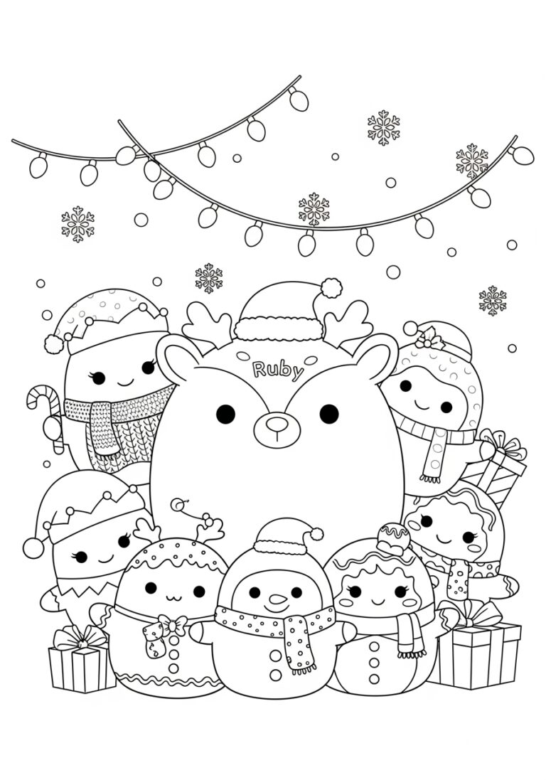 Christmas Squishmallow Coloring Page Christmas Squishmallow Coloring Page