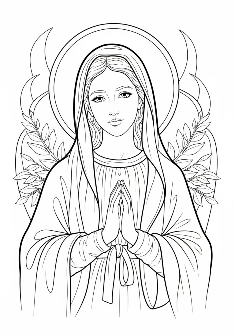 Virgin Mary Coloring Page