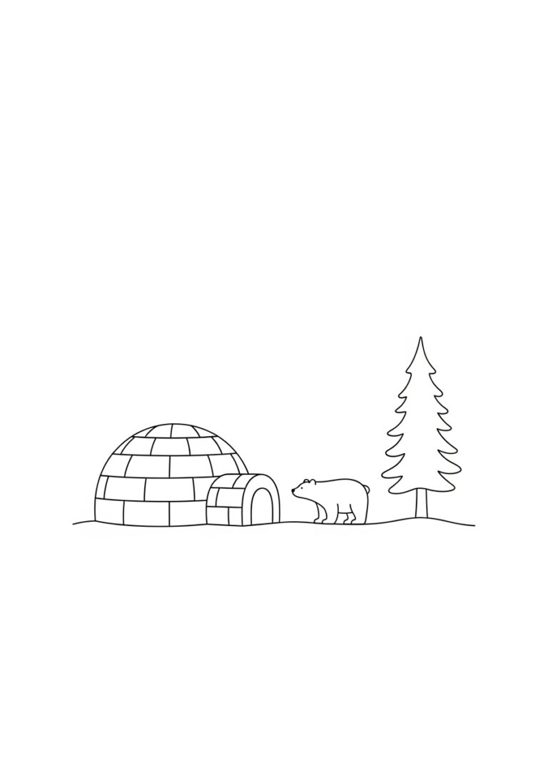 North Pole Coloring Page