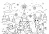 Retro Christmas Coloring Page