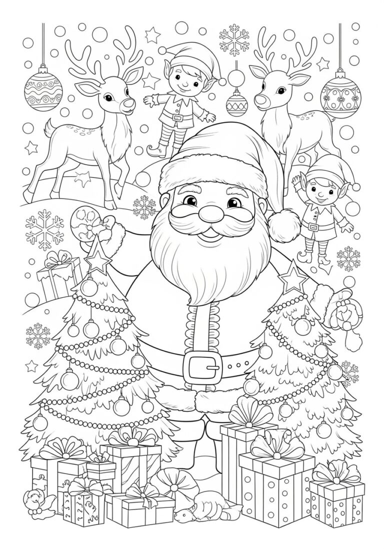 Christmas Theme Coloring Page