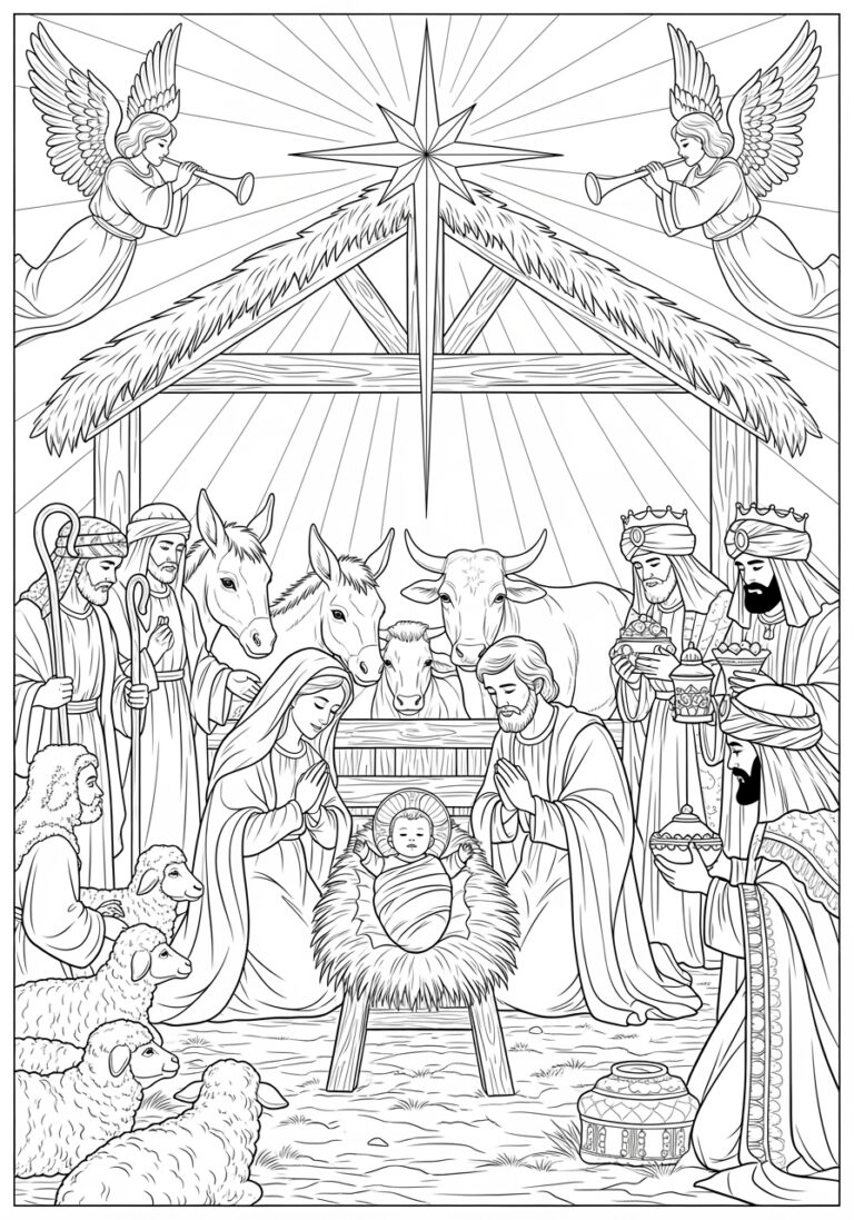 Bible Christmas Coloring Page Bible Christmas Coloring Page