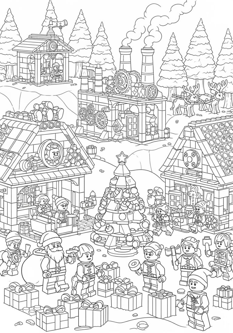 Christmas LEGO Coloring Page
