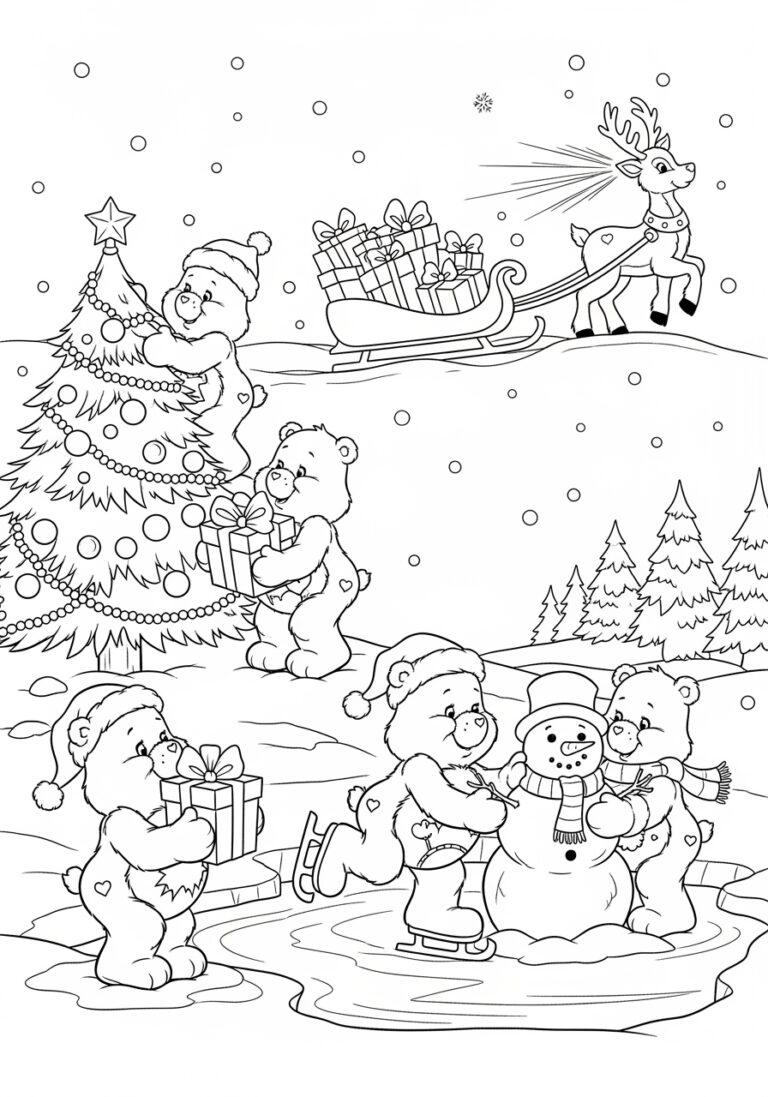 Care Bear Christmas Coloring Page Care Bear Christmas Coloring Page