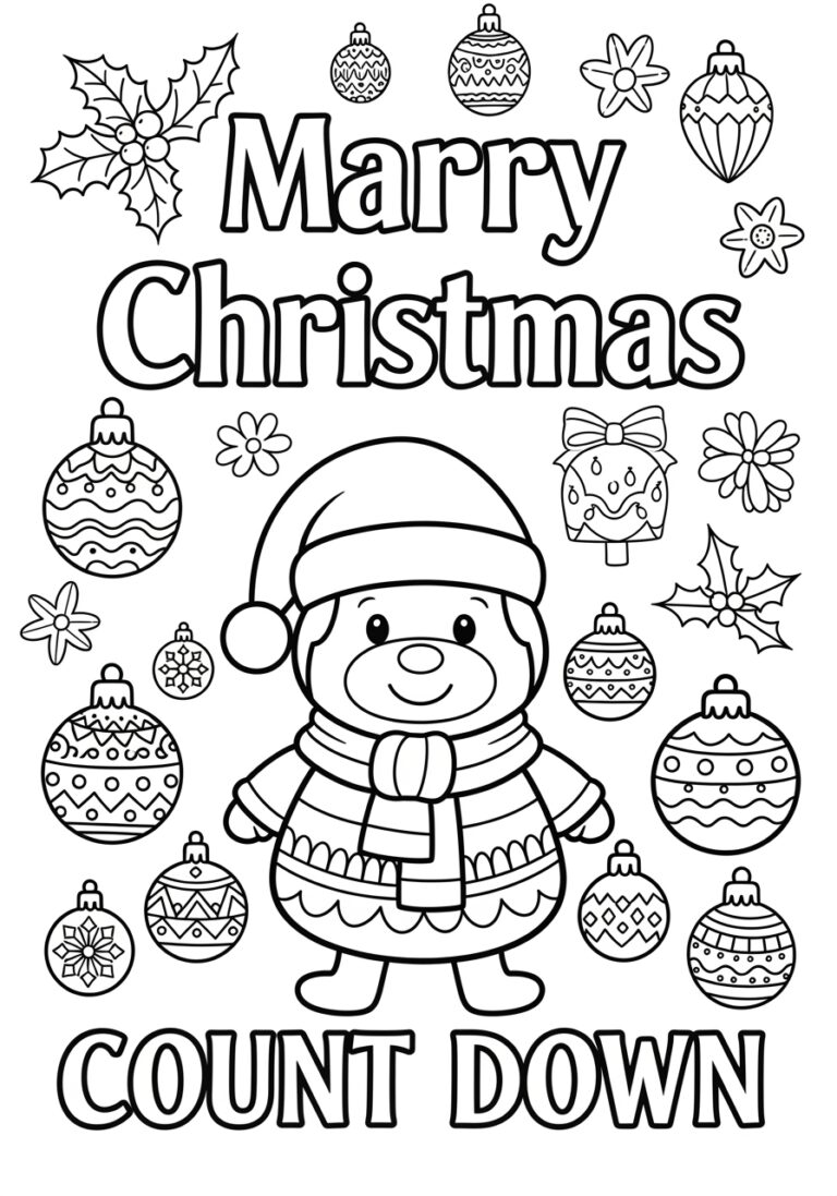 Christmas Countdown Coloring Poster Christmas Countdown Coloring Poster