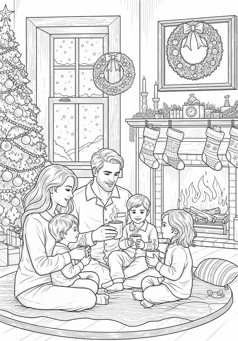 Christmas Eve Coloring Page Christmas Eve Coloring Page