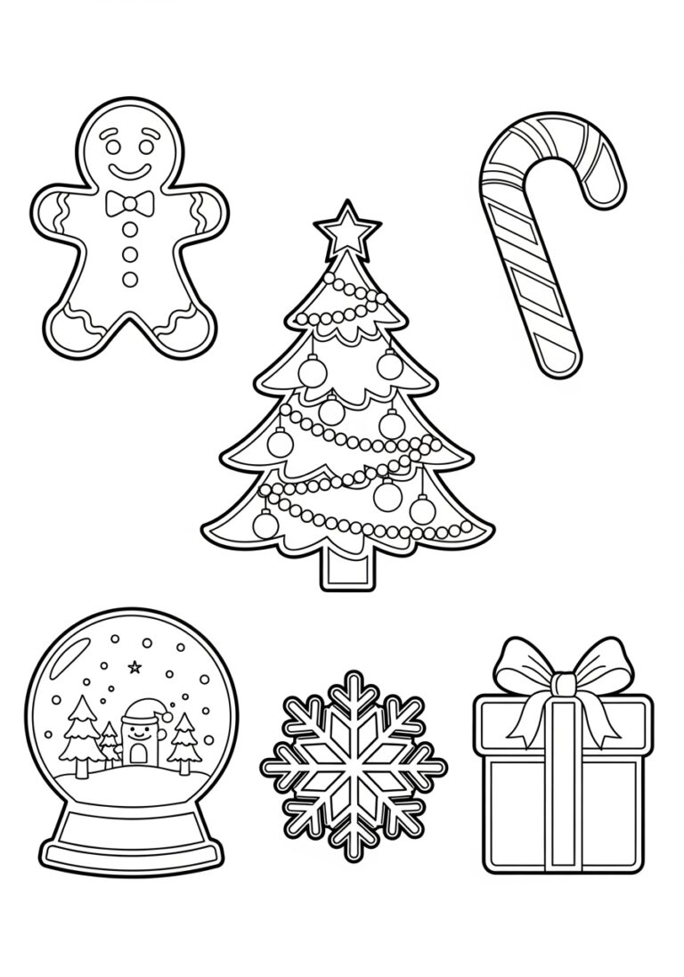 Christmas Cut Out Coloring Page