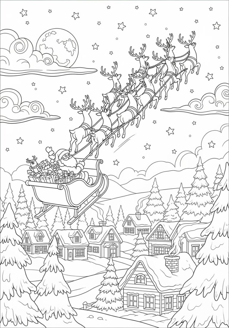 The Night Before Christmas Coloring Page The Night Before Christmas Coloring Page