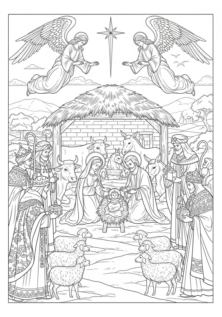 Catholic Christmas Coloring Page