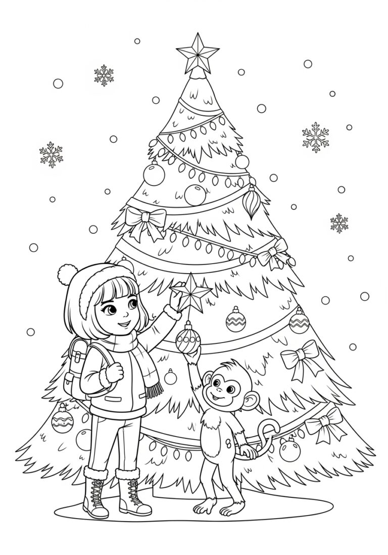 Dora Christmas Coloring Page Dora Christmas Coloring Page