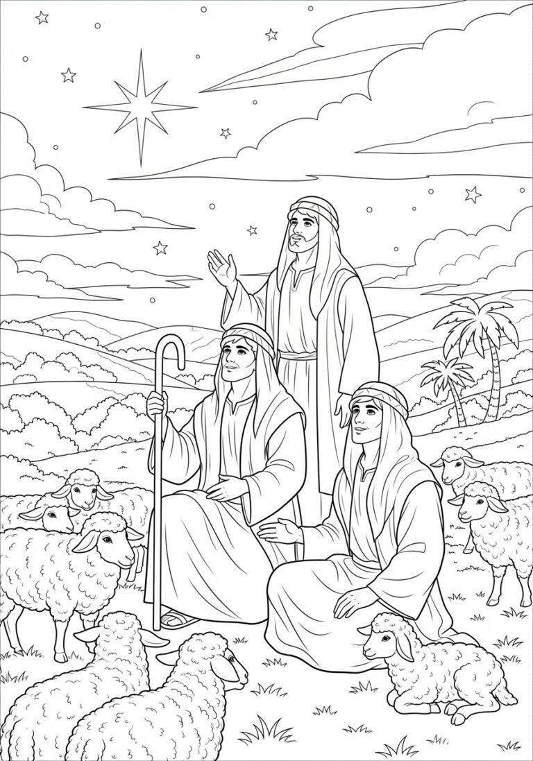 Christmas Shepherd Coloring Page Christmas Shepherd Coloring Page