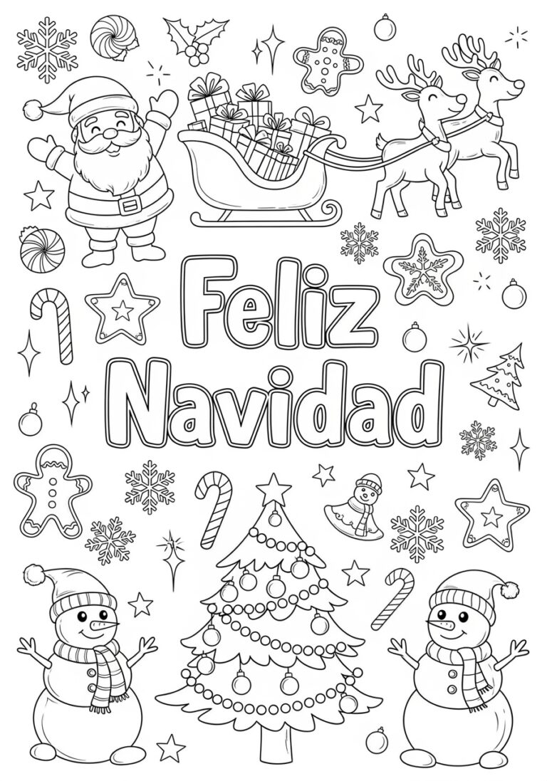 Feliz Navidad Coloring Page