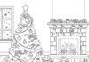 Thanksgiving and Christmas Coloring Page