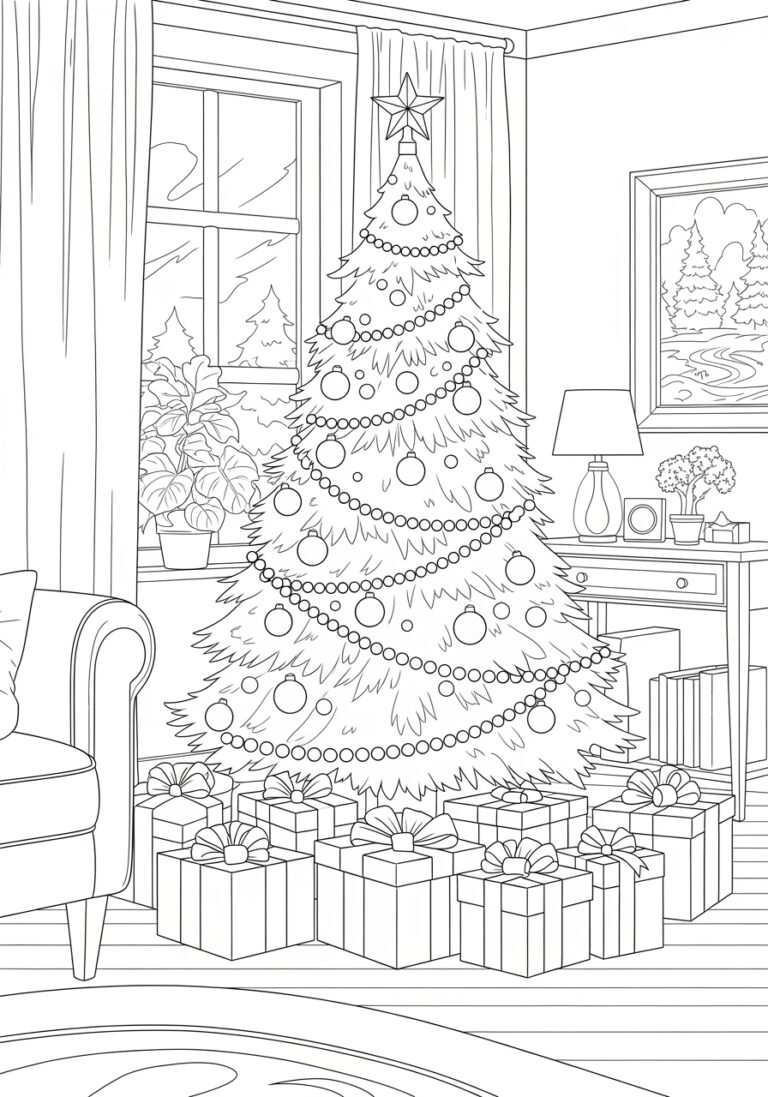 Black Christmas Coloring Page Black Christmas Coloring Page