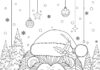 Christmas Lion Coloring Page
