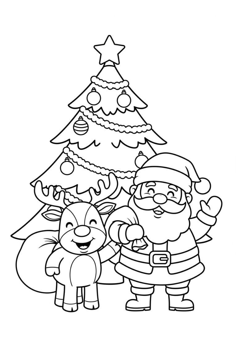 Christmas Coloring Page for 4 Year Olds