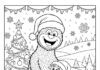 Christmas Huggy Wuggy Coloring Page