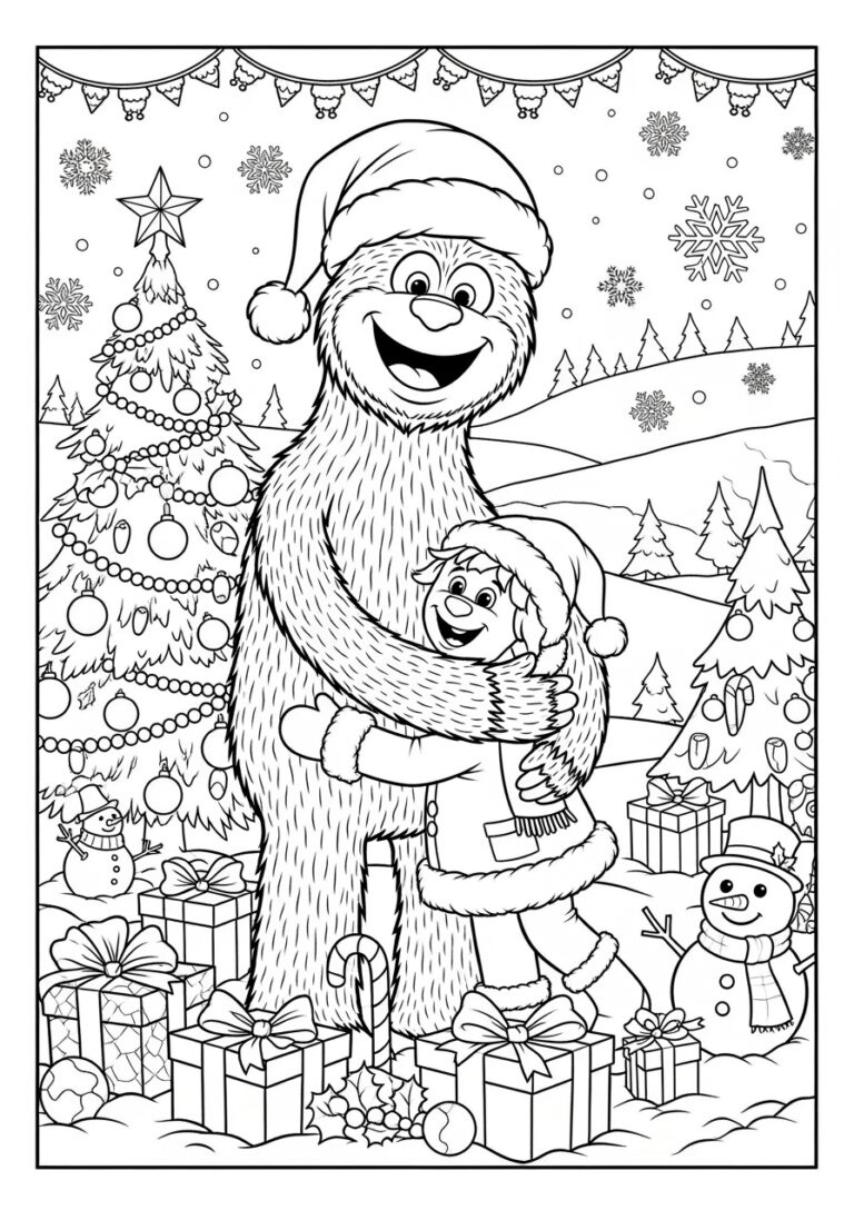 Christmas Huggy Wuggy Coloring Page Christmas Huggy Wuggy Coloring Page