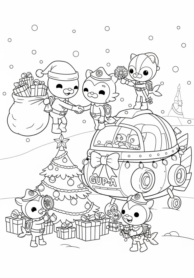 Octonauts Christmas Coloring Page Octonauts Christmas Coloring Page