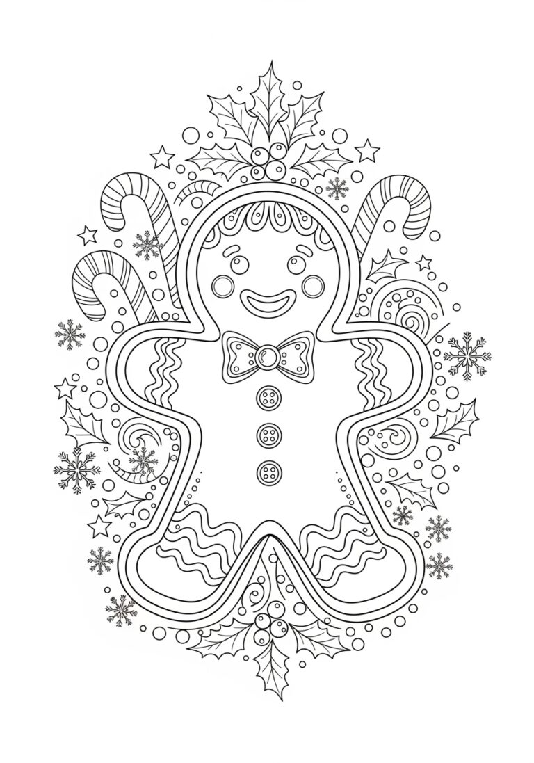 Blank Gingerbread Man Coloring Page