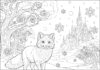 Elf Pet Arctic Fox Coloring Page