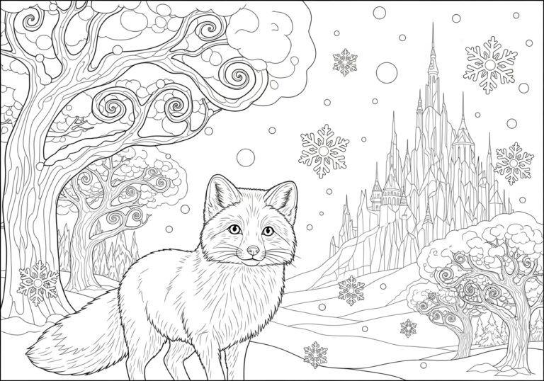 Elf Pet Arctic Fox Coloring Page Elf Pet Arctic Fox Coloring Page