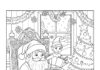 Elf on the Shelf and Santa Coloring Page