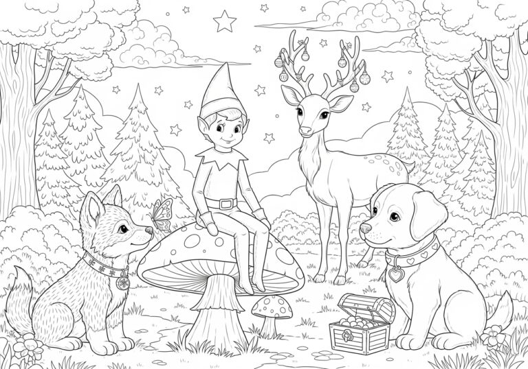 Elf on the Shelf Pet Coloring Page Elf on the Shelf Pet Coloring Page