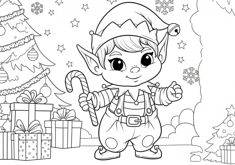 Elf on the Shelf Coloring Idea