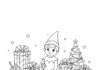 Cute Elf on the Shelf Coloring Page