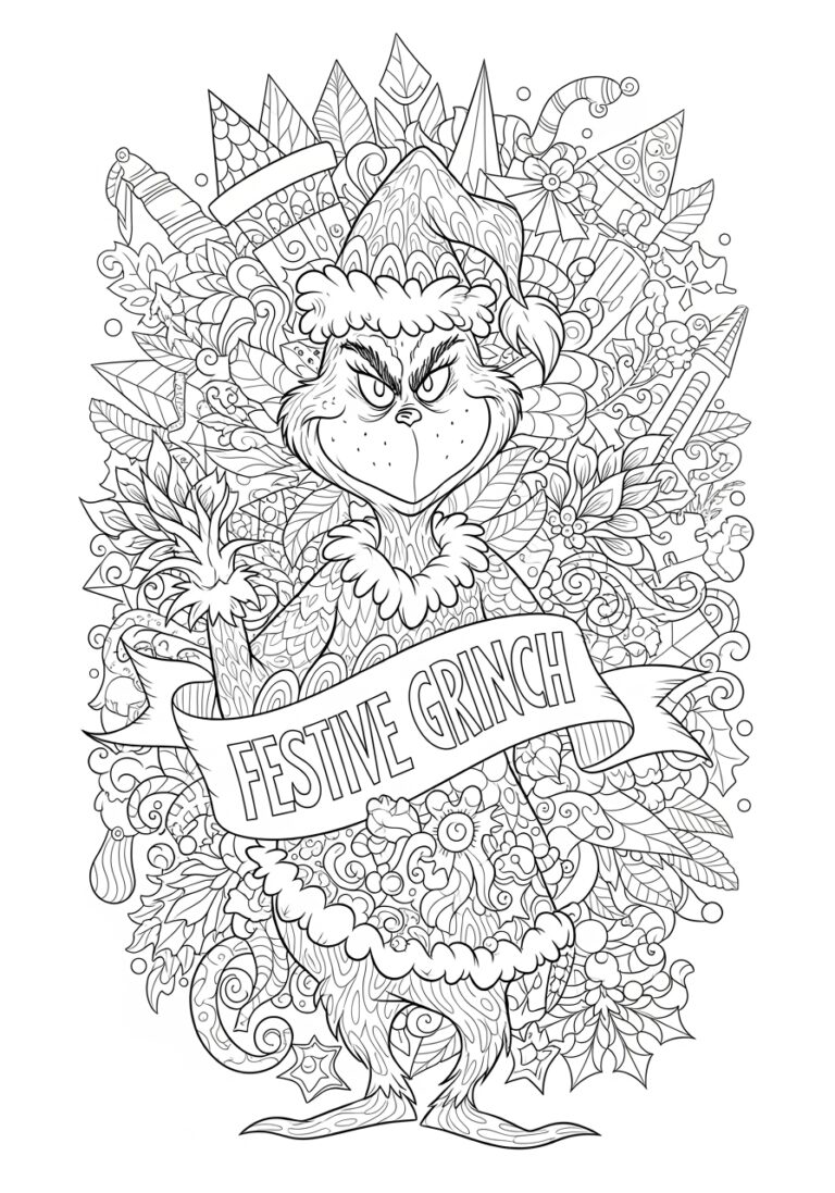 Grinch Coloring Page for Adults Grinch Coloring Page for Adults