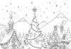 Grinch Caroling in Whoville Coloring Page