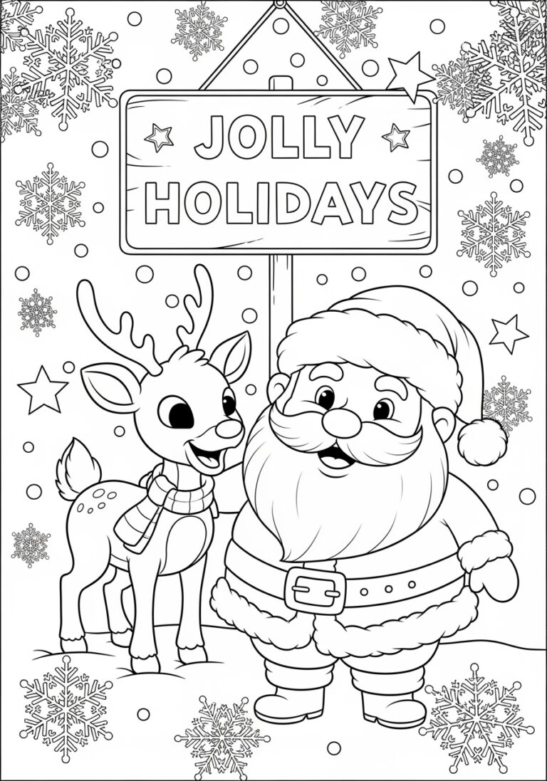 Rudolph Reindeer Coloring Page Rudolph Reindeer Coloring Page