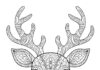 Rudolph Zentangle Pattern Coloring Page