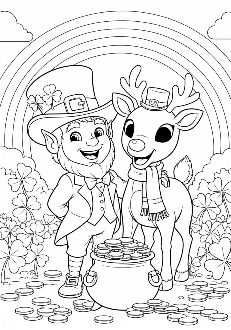 St. Patrick’s Day Leprechaun Rudolph Coloring Page St. Patrick’s Day Leprechaun Rudolph Coloring Page