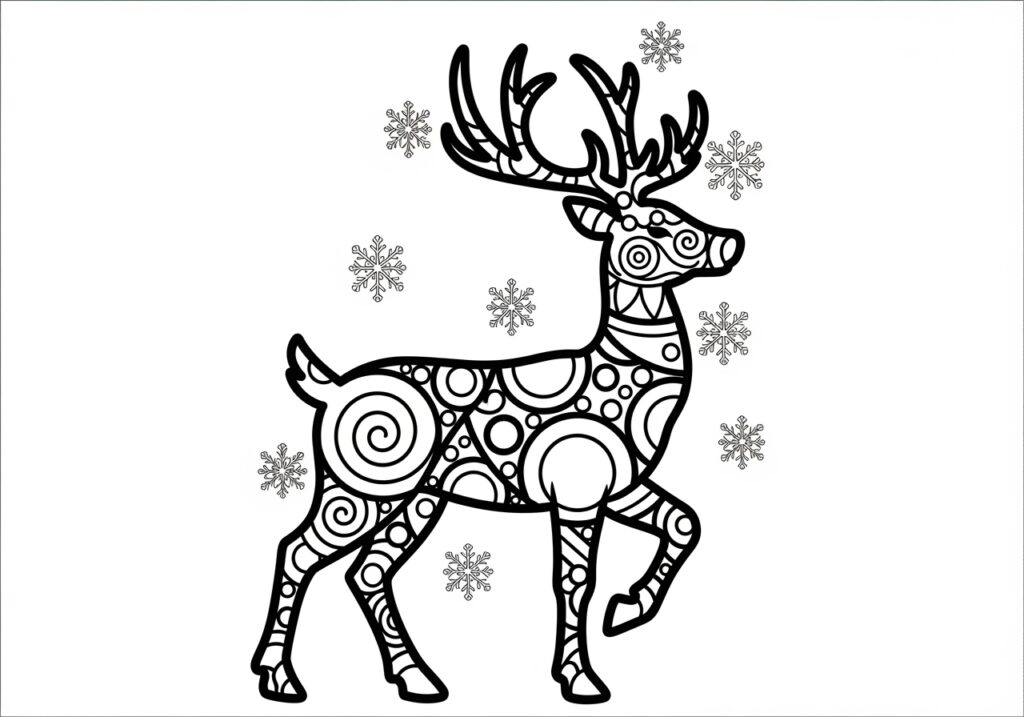 Christmas Bow Coloring Page for Kids