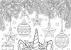 Unicorn Ornament Coloring Page