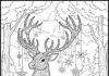 Reindeer Coloring Page for Adults