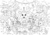 Reindeer Birthday Party Coloring Page