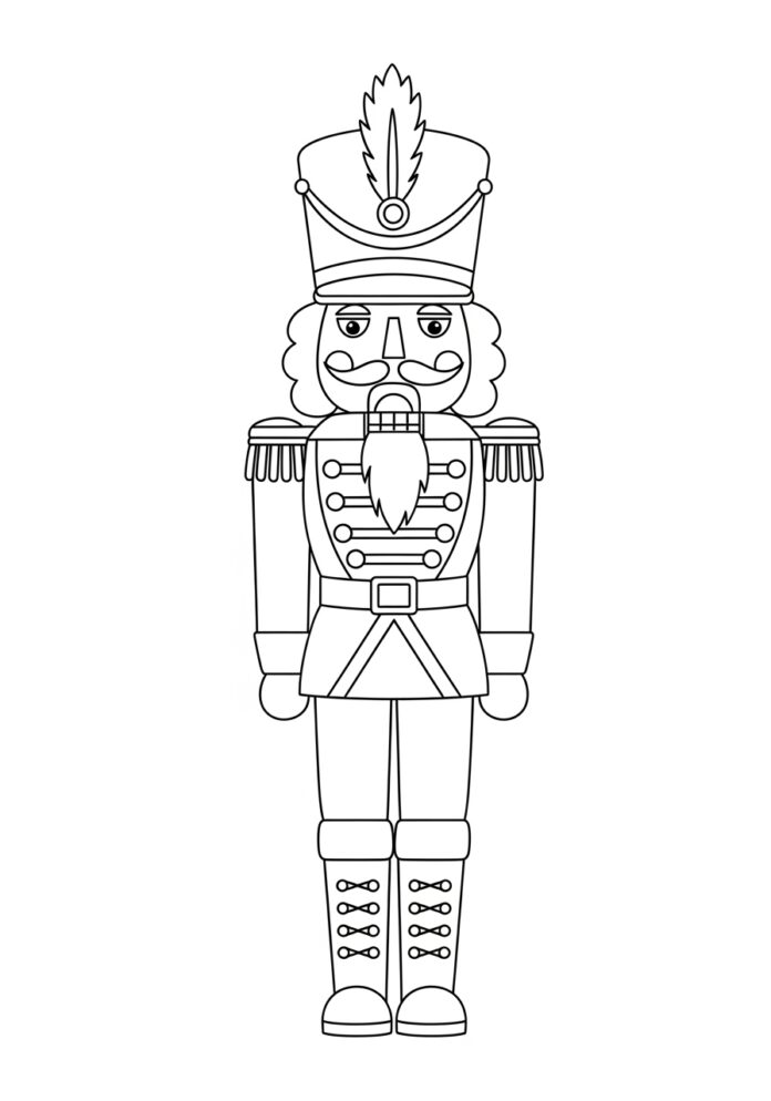 Christmas Nutcracker Coloring Page for Kids