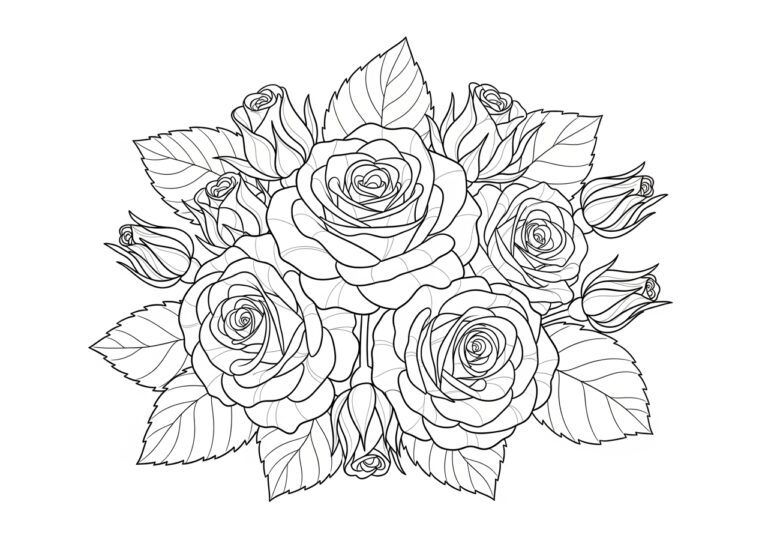 Adult Coloring Page Rose