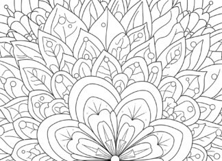 Adult Floral Coloring Page