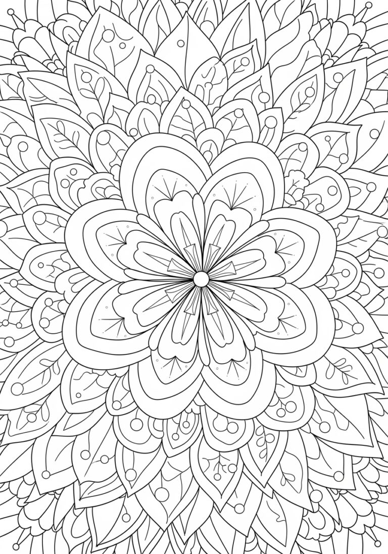 Adult Floral Coloring Page