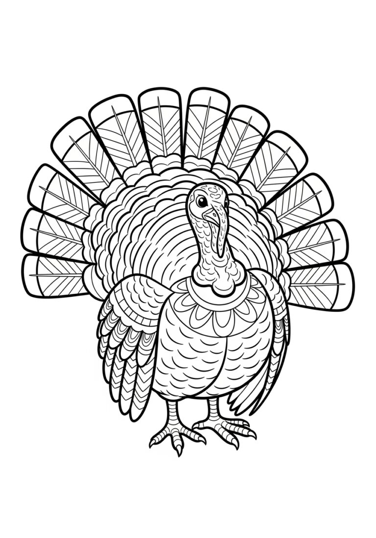 Adult Turkey Coloring Page