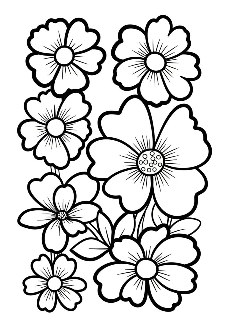 Aesthetic Flower Coloring Page