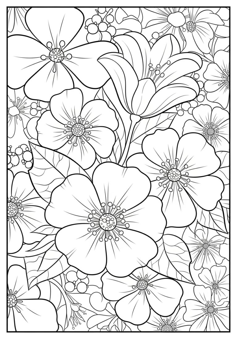 Alice in Wonderland Flower Coloring Page